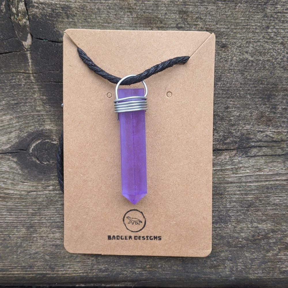 Trendy Purple Crystal Healing Chakra Necklace